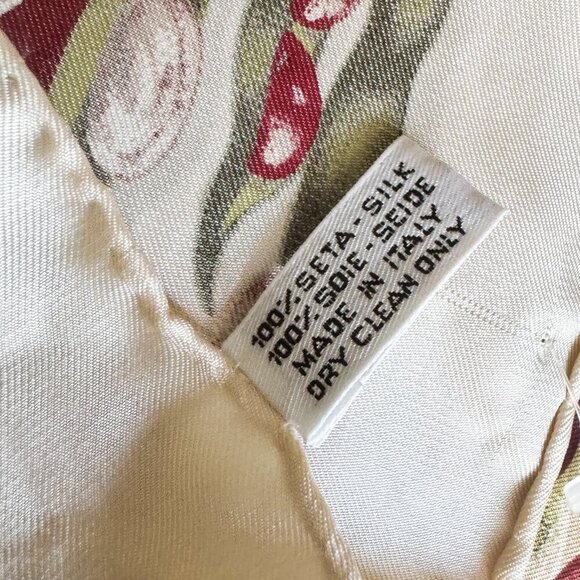 Vintage Aquascutum Vegetable Garden All Over Print Silk Twill Scarf - Picture 7 of 9